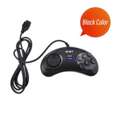 Black 9 Pin Wired Gamepads For Sega MegaDrive Game Console 16 bit Controller For Genesis MD