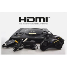 Sega Mega Drive Console (PAL) + Cords + 2x Controllers + HDMI