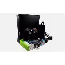 Microsoft Xbox 360 Slim Console Bundle (Black) + 3 RANDOM GAMES